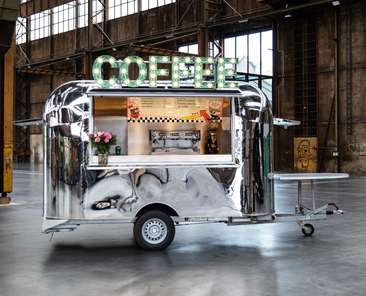 Koffietrucks in chroom